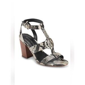 Marc Fisher Walina 2 Snake-Print Block Heel Sandals Size 8.5